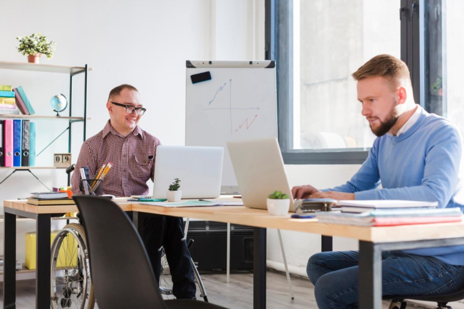 Corporate training session showing business professionals collaborating on financial analysis in modern office environment